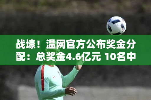 战壕！温网官方公布奖金分配：总奖金4.6亿元 10名中国网球选手保底收入55万元